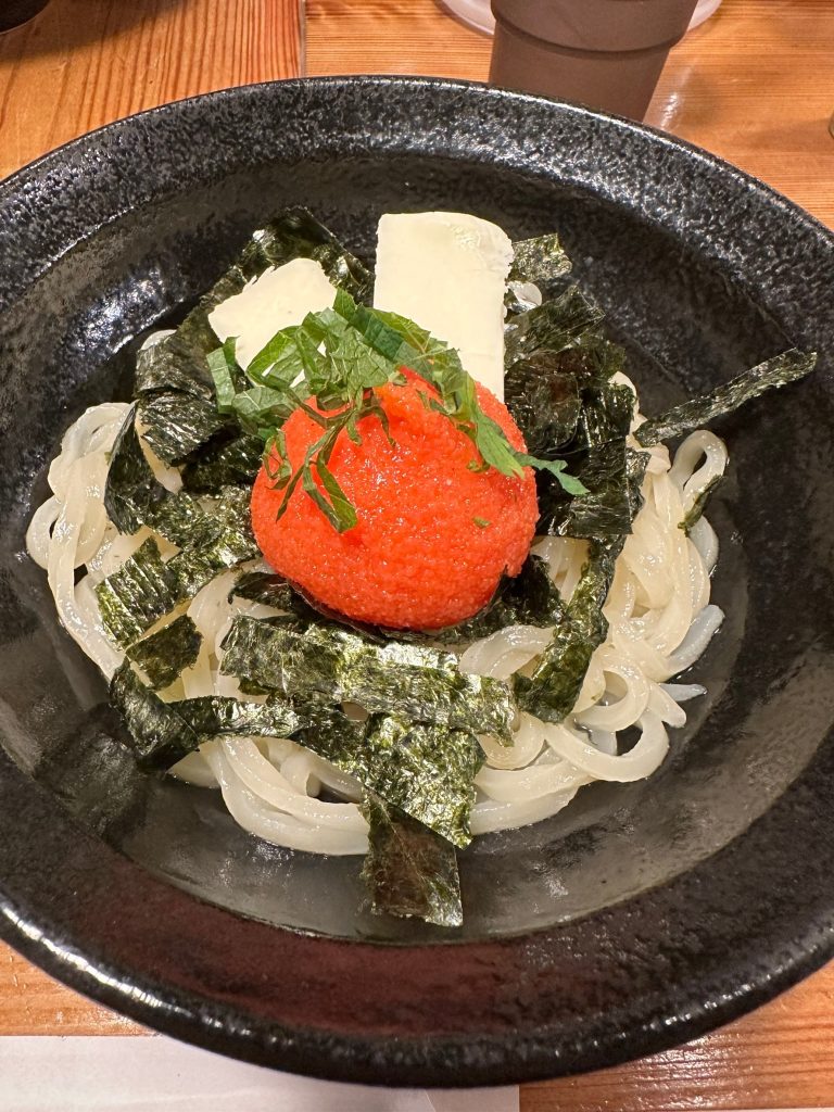 萬田次郎　明太バターうどん